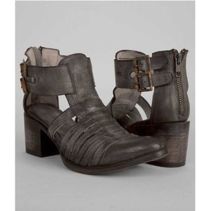 Freebird by Steven Charcoal Cut-Out Ankle Booties